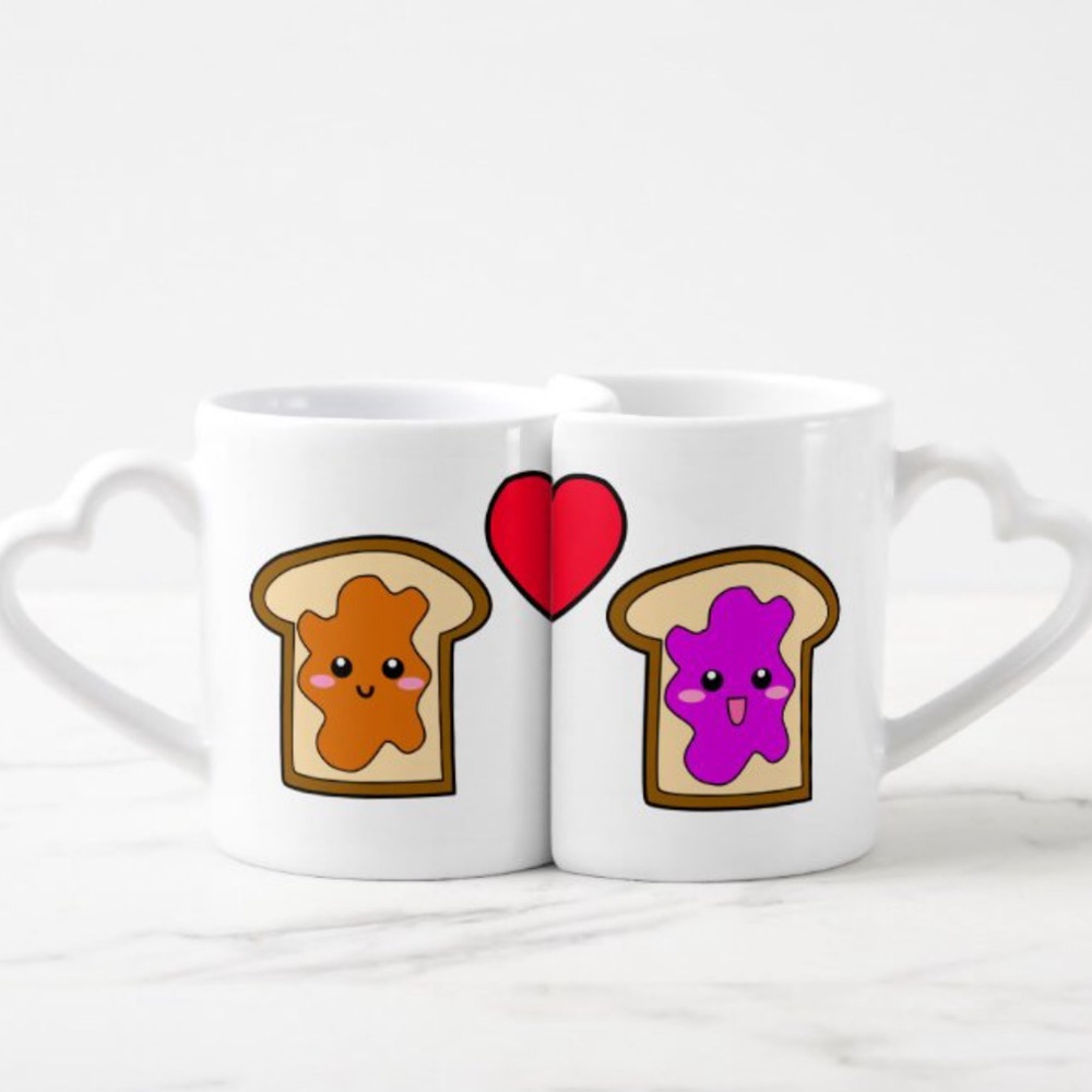 PB&J Peanut Butter & Jelly Couples Love Mugs 💗💗